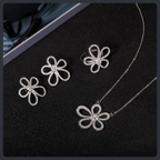 Luxury Flower ZC Jewelry Set sterling silver 925 plated 316L
