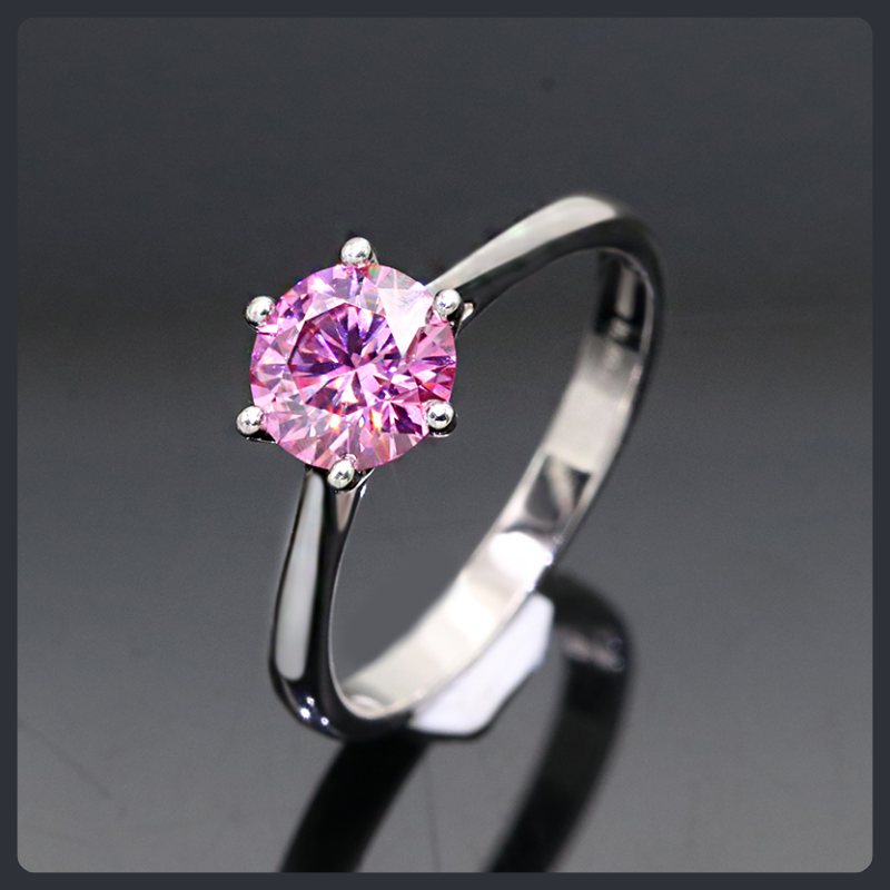 Romantic Pink Round ZC Ring sterling silver 925 plated 316L Secondary image
