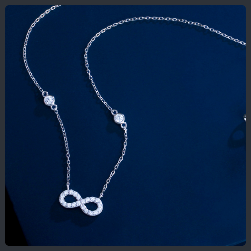 Sparkling Infinity ZC Necklace sterling silver 925 plated 316L Secondary image
