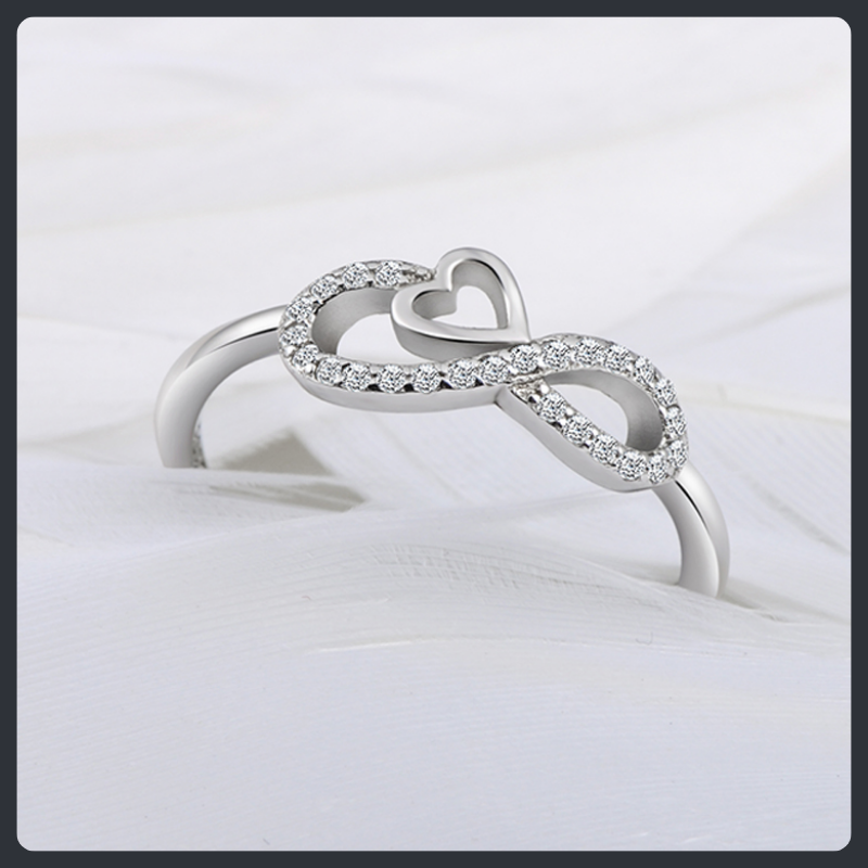 Infinity Heart ZC Ring sterling silver 925 plated 316L Main image
