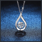 Water Drop ZC Pendant Necklace sterling silver 925 plated 316L