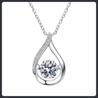 Water Drop ZC Pendant Necklace sterling silver 925 plated 316L