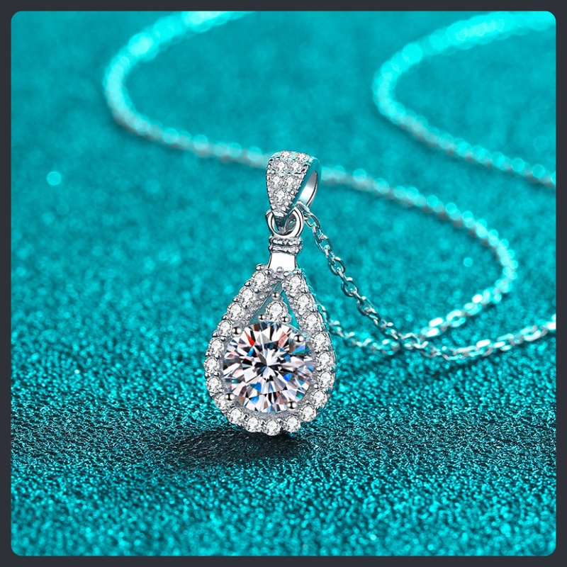 Drop Shape ZC Pendant Necklace sterling silver 925 plated 316L Secondary image