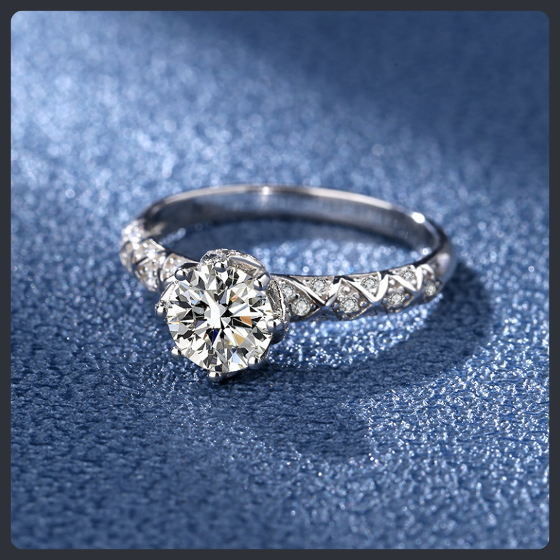 Eight Claw ZC Engagement Ring sterling silver 925 plated 316L Main image