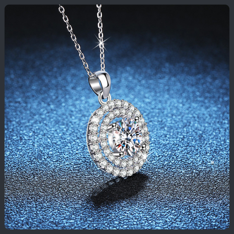 Luxury Round ZC Pendant Necklace sterling silver 925 plated 316L Secondary image