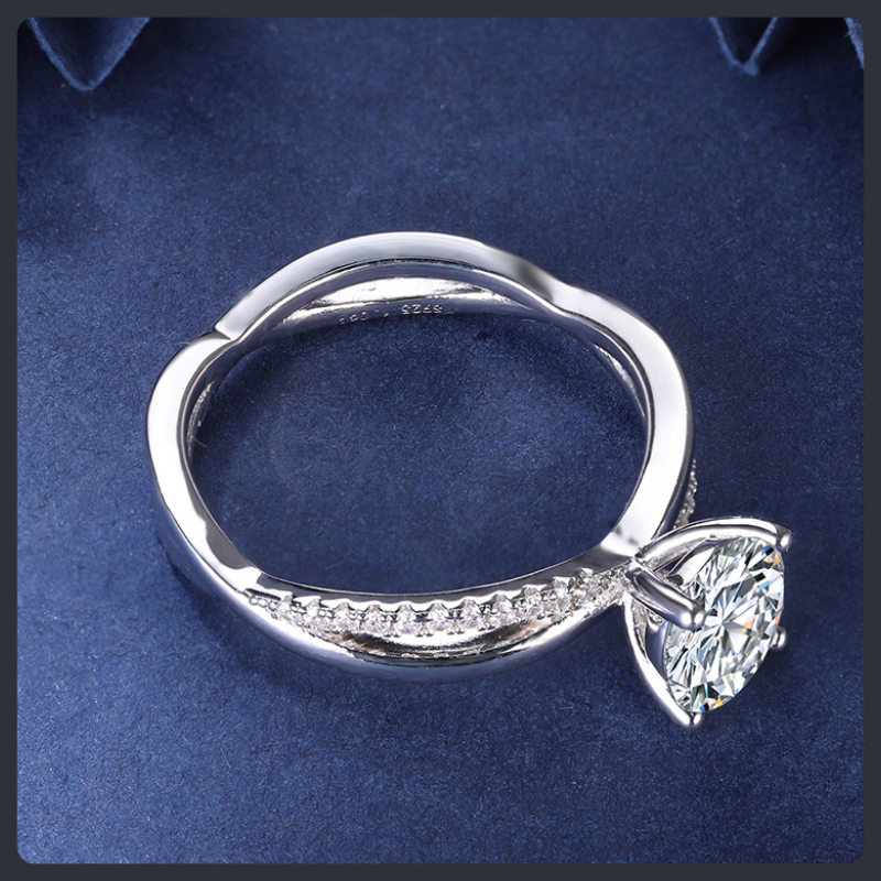 Custom Adjustable ZC Engagement Ring sterling silver 925 plated 316L